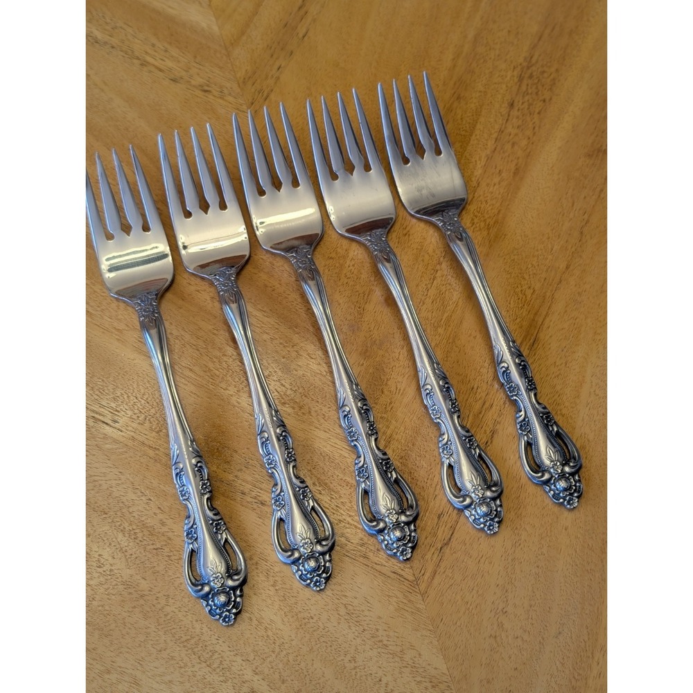 Imperial International 5 Forks Set CHALMETTE Stainless Korea Silverware Flatware